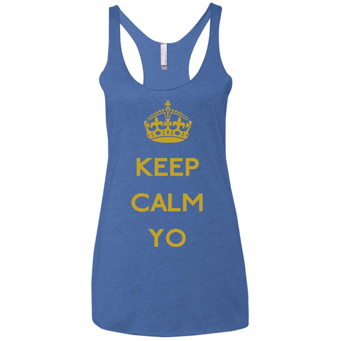 Keep Calm Yo Women's Triblend Racerback Tank