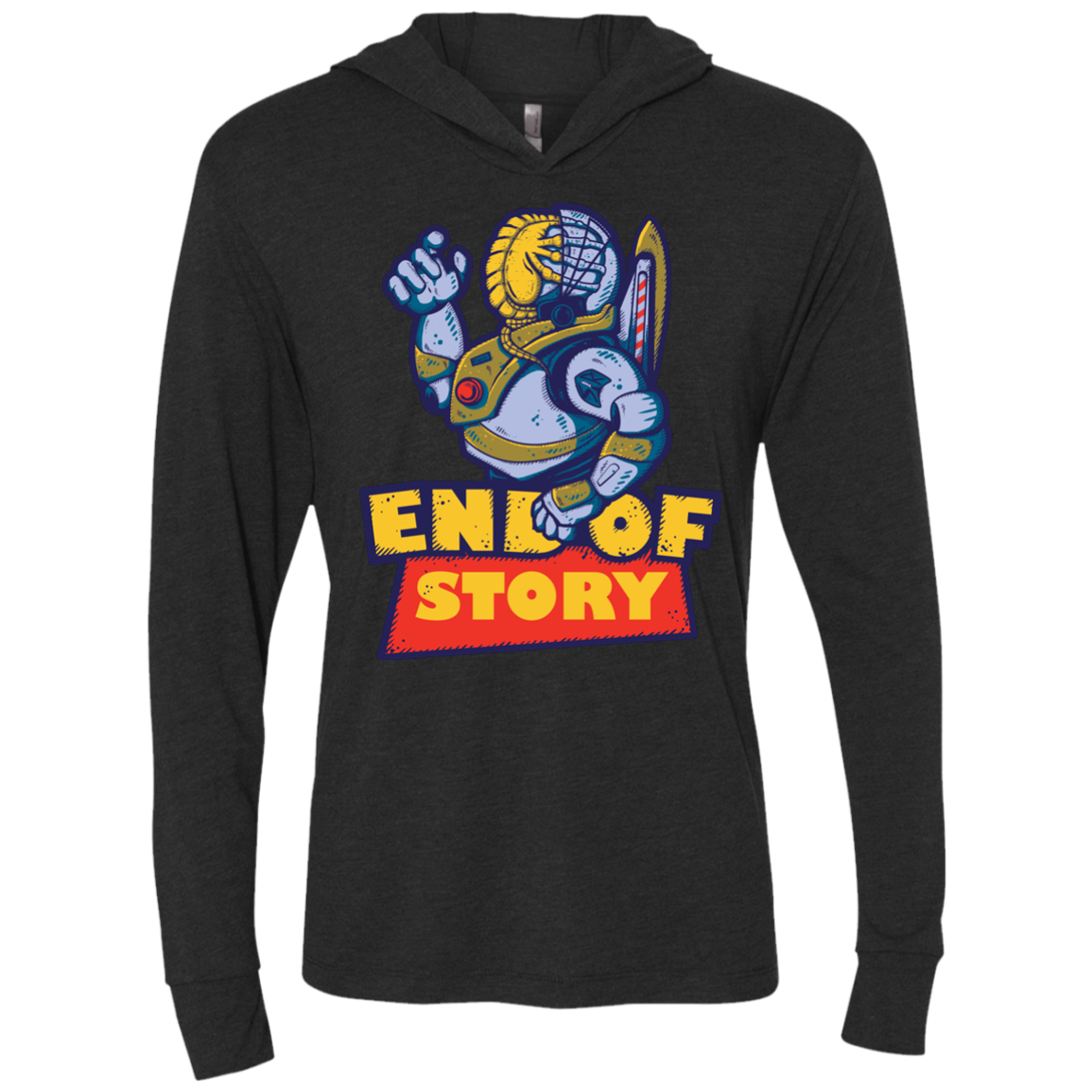 END OF STORY Triblend Long Sleeve Hoodie Tee