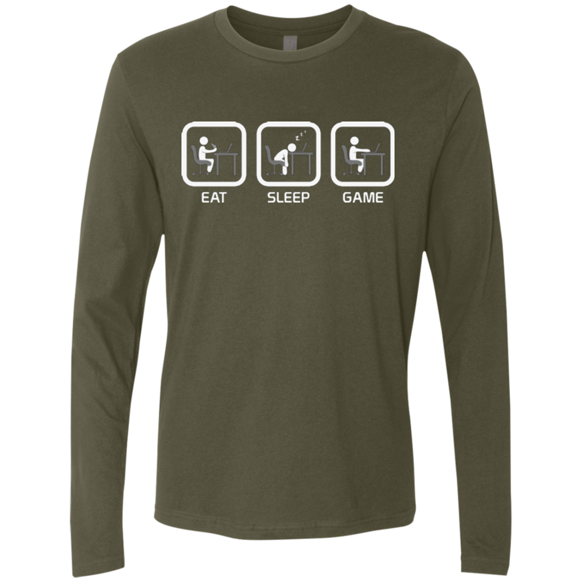 Eat Sleep Game PC Men's Premium Long Sleeve