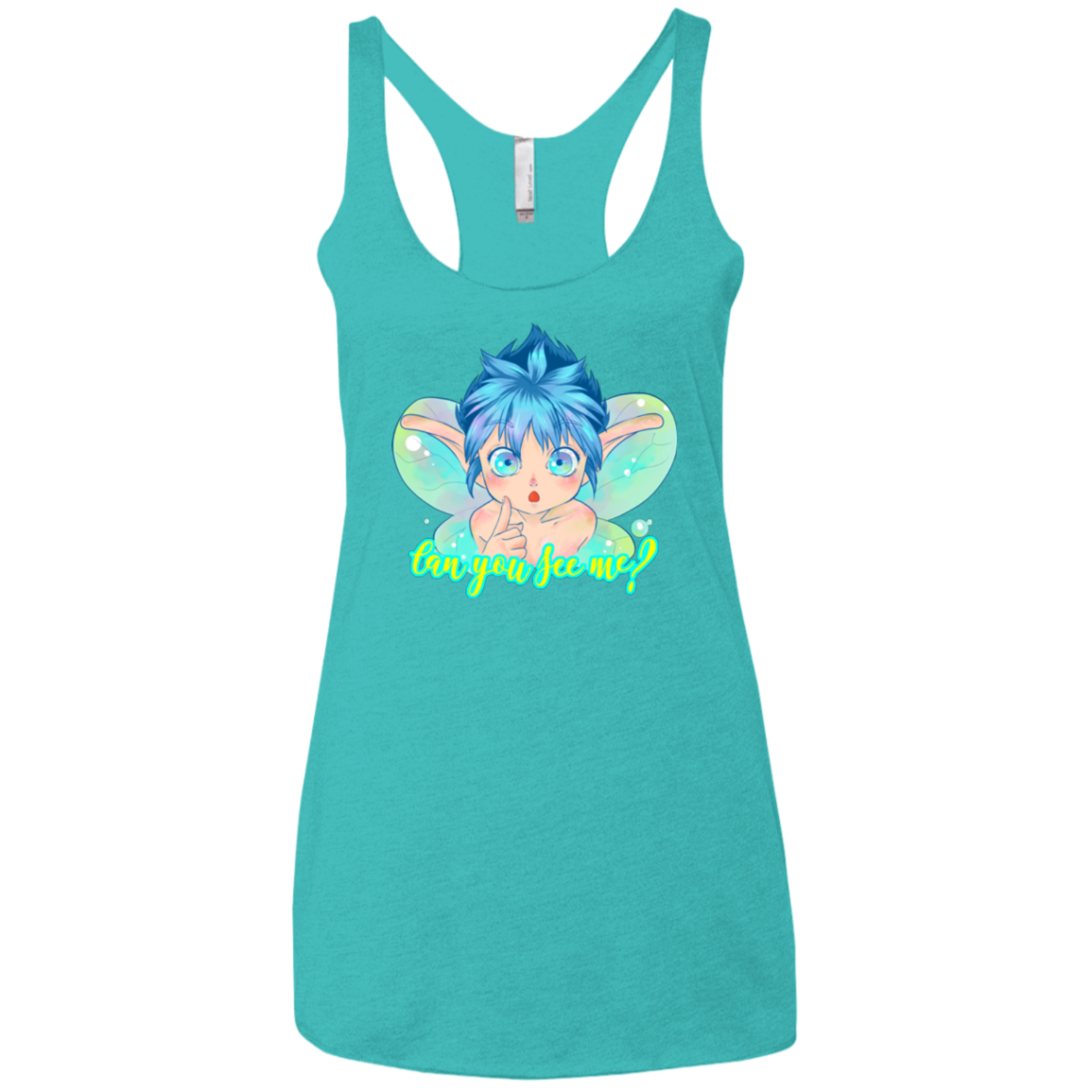 Can you see me Women's Triblend Racerback Tank