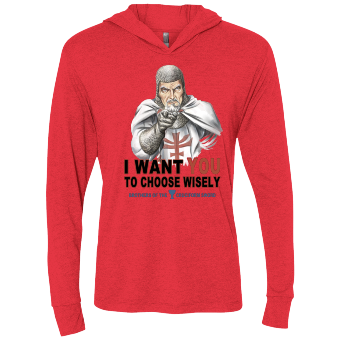 Choose Wisely Triblend Long Sleeve Hoodie Tee