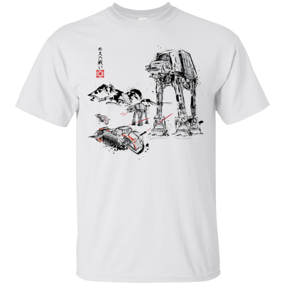 Battle in the Snow Sumi e T-Shirt