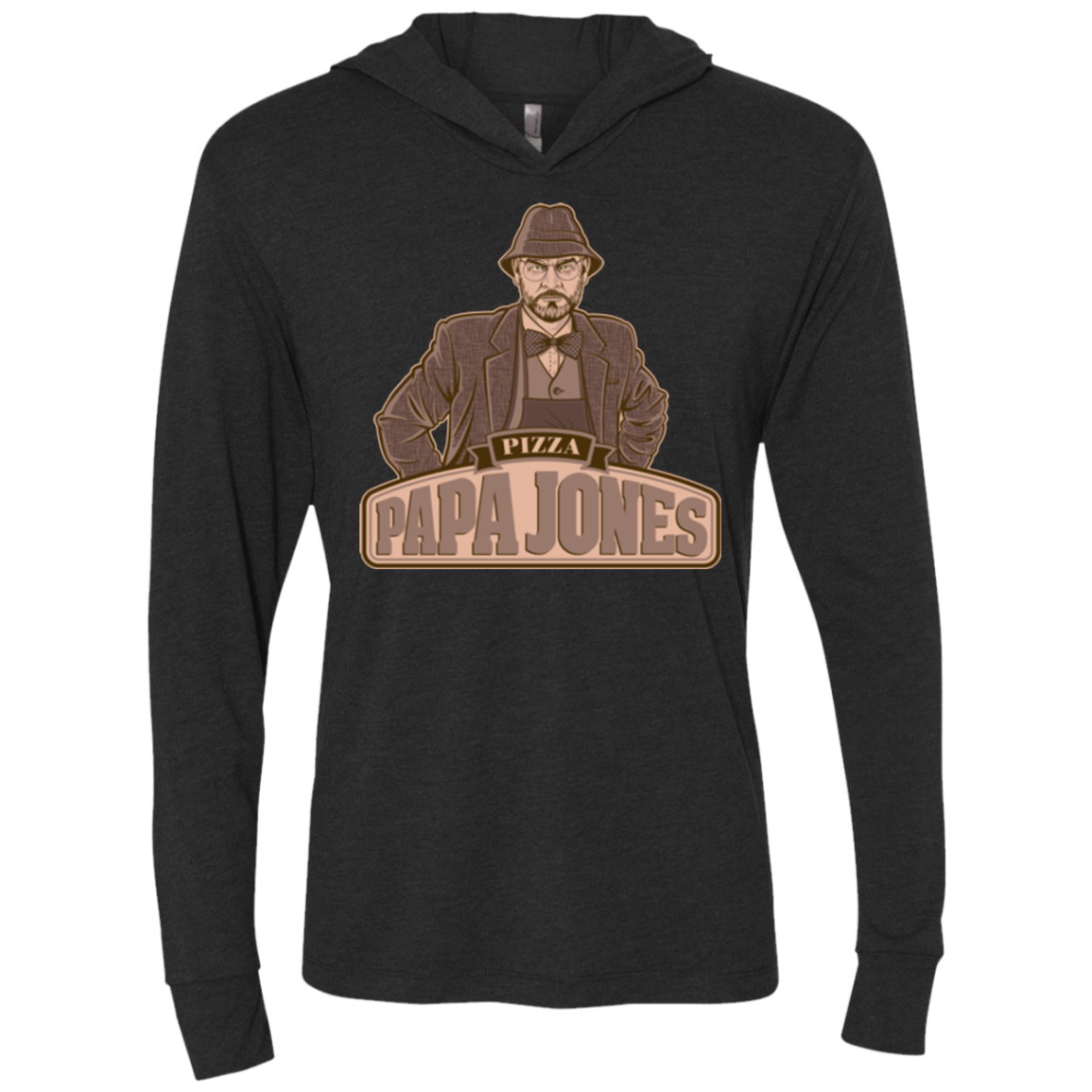 Papa Jones Triblend Long Sleeve Hoodie Tee