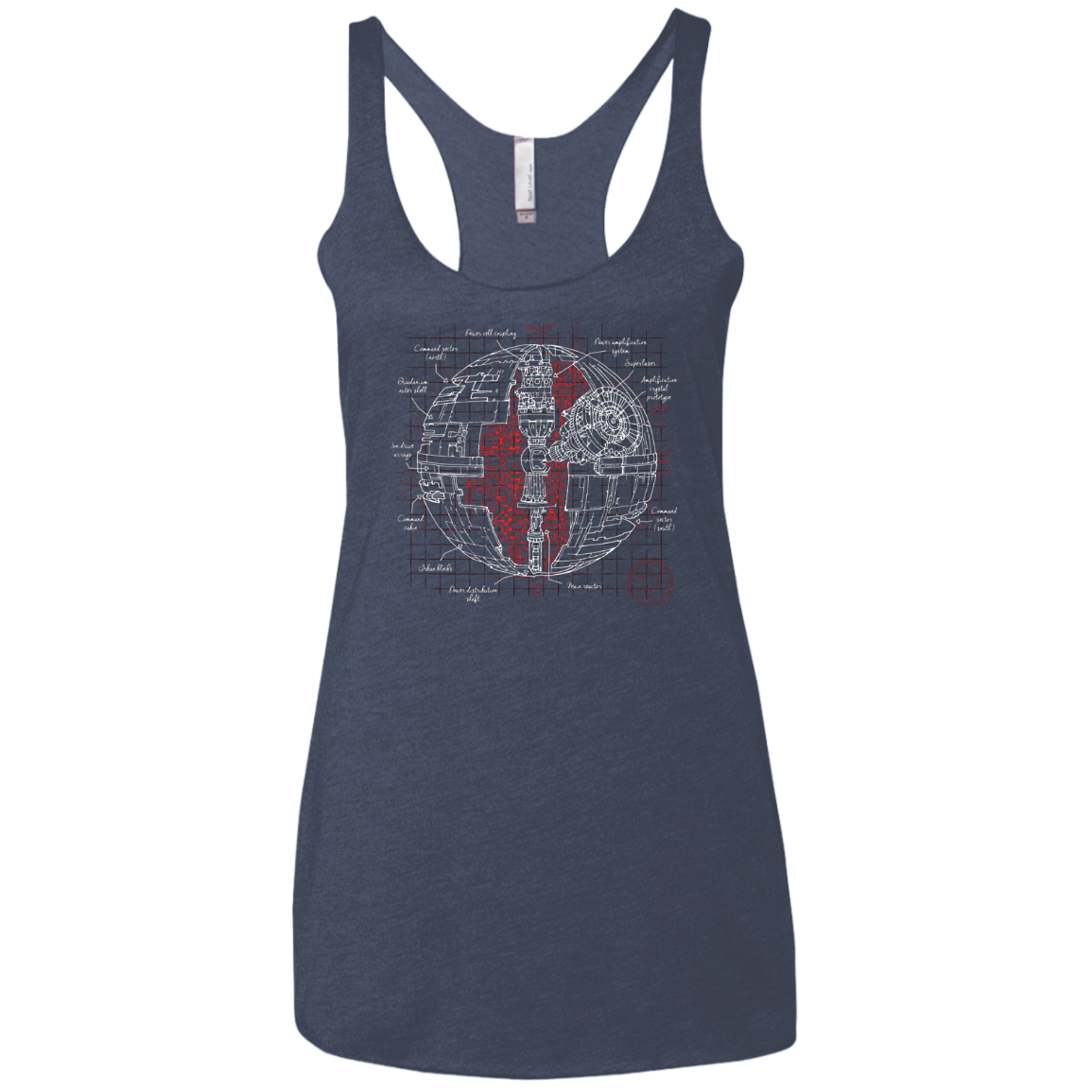 Death Star Plan Women's Triblend Racerback Tank