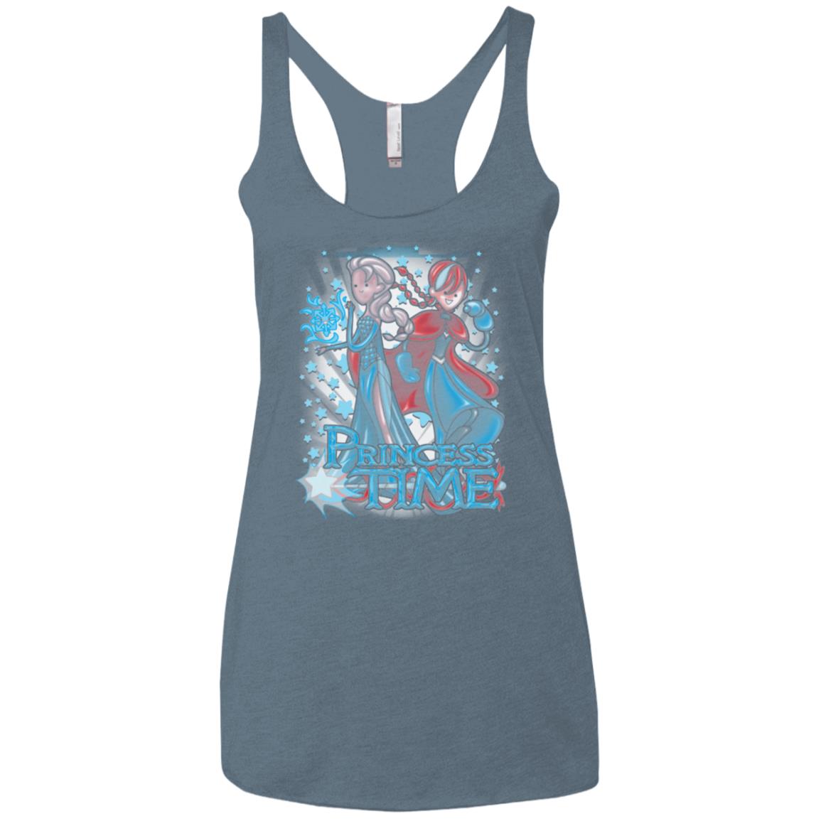 Princess Time Elsa Anna Women's Triblend Racerback Tank