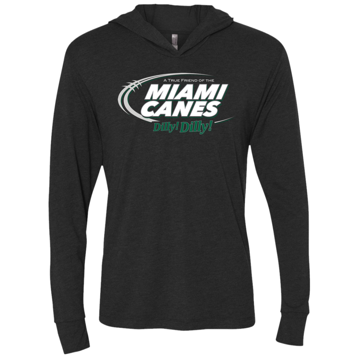Miami Dilly Dilly Triblend Long Sleeve Hoodie Tee