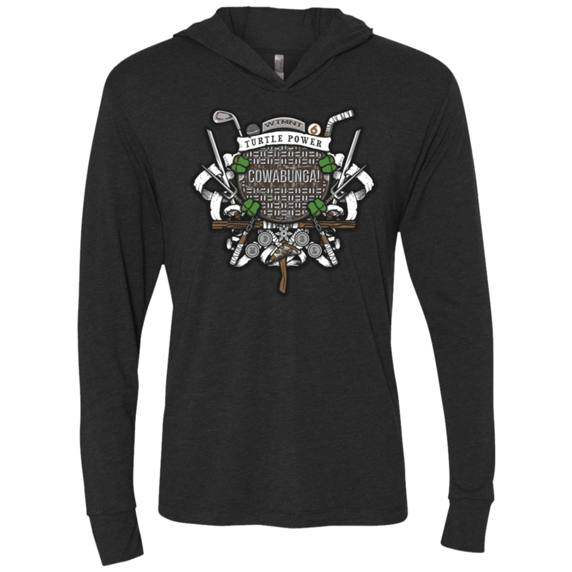 Turtle Power! Triblend Long Sleeve Hoodie Tee