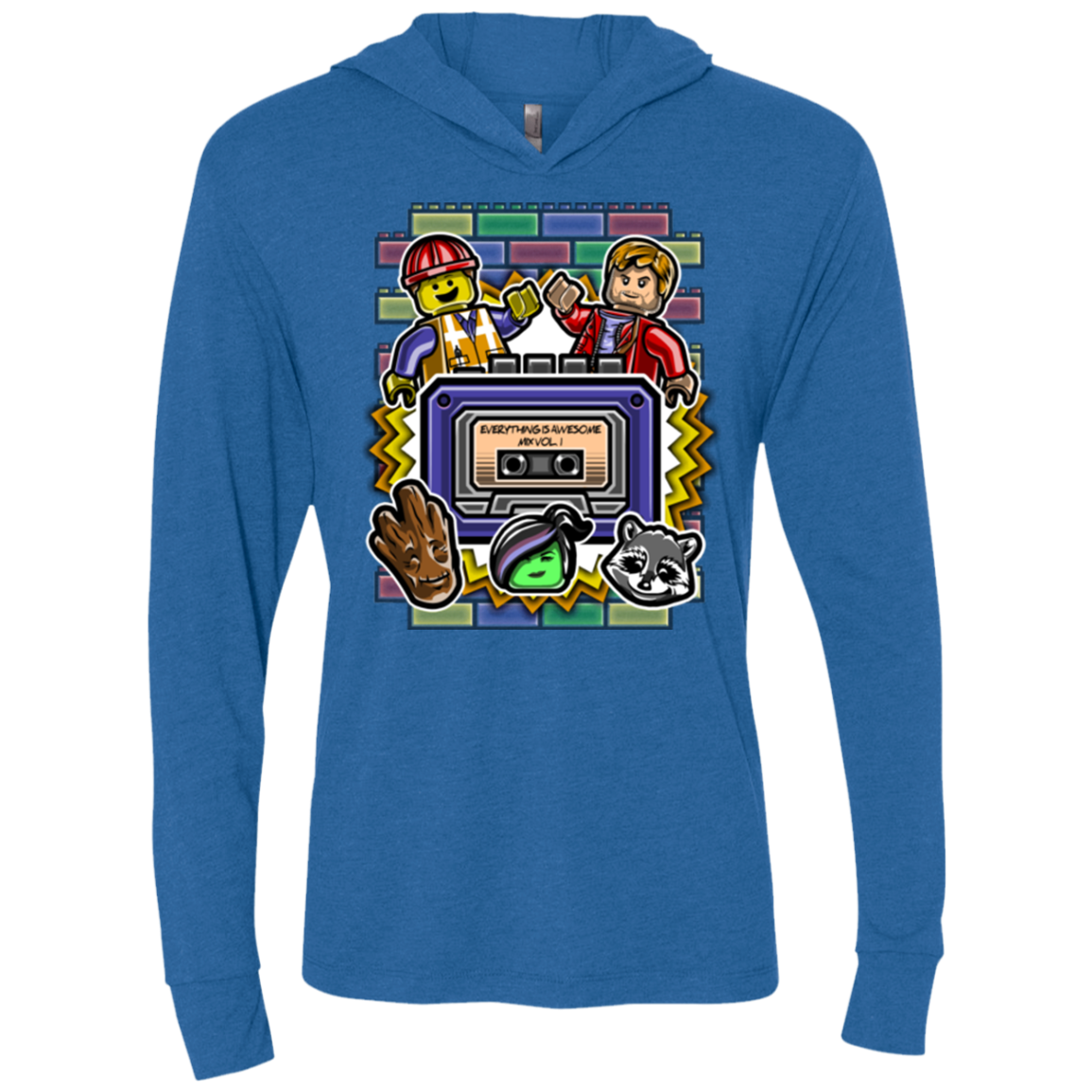 Everything is awesome mix Triblend Long Sleeve Hoodie Tee