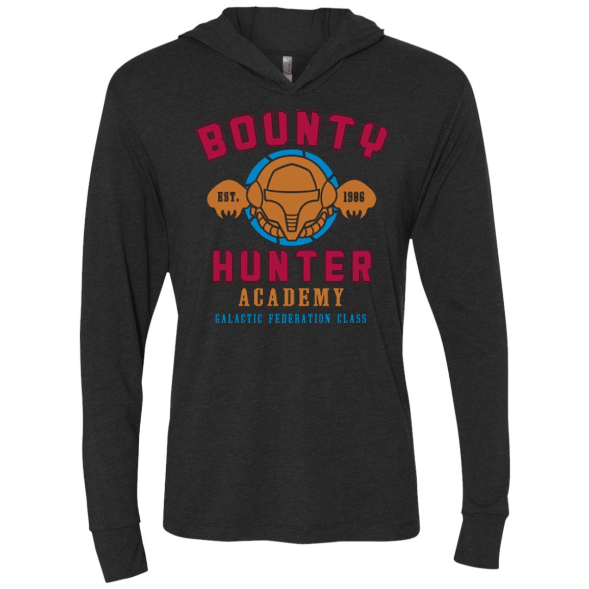 Bounty Hunter Academy Triblend Long Sleeve Hoodie Tee