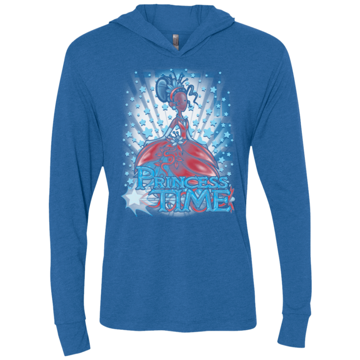 Princess Time Tiana Triblend Long Sleeve Hoodie Tee