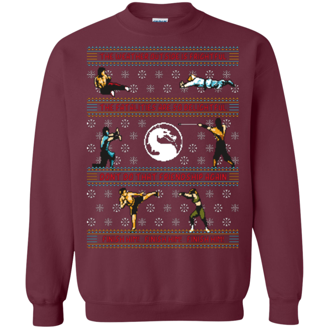 Finish Him Finish Him Finish Him Crewneck Sweatshirt