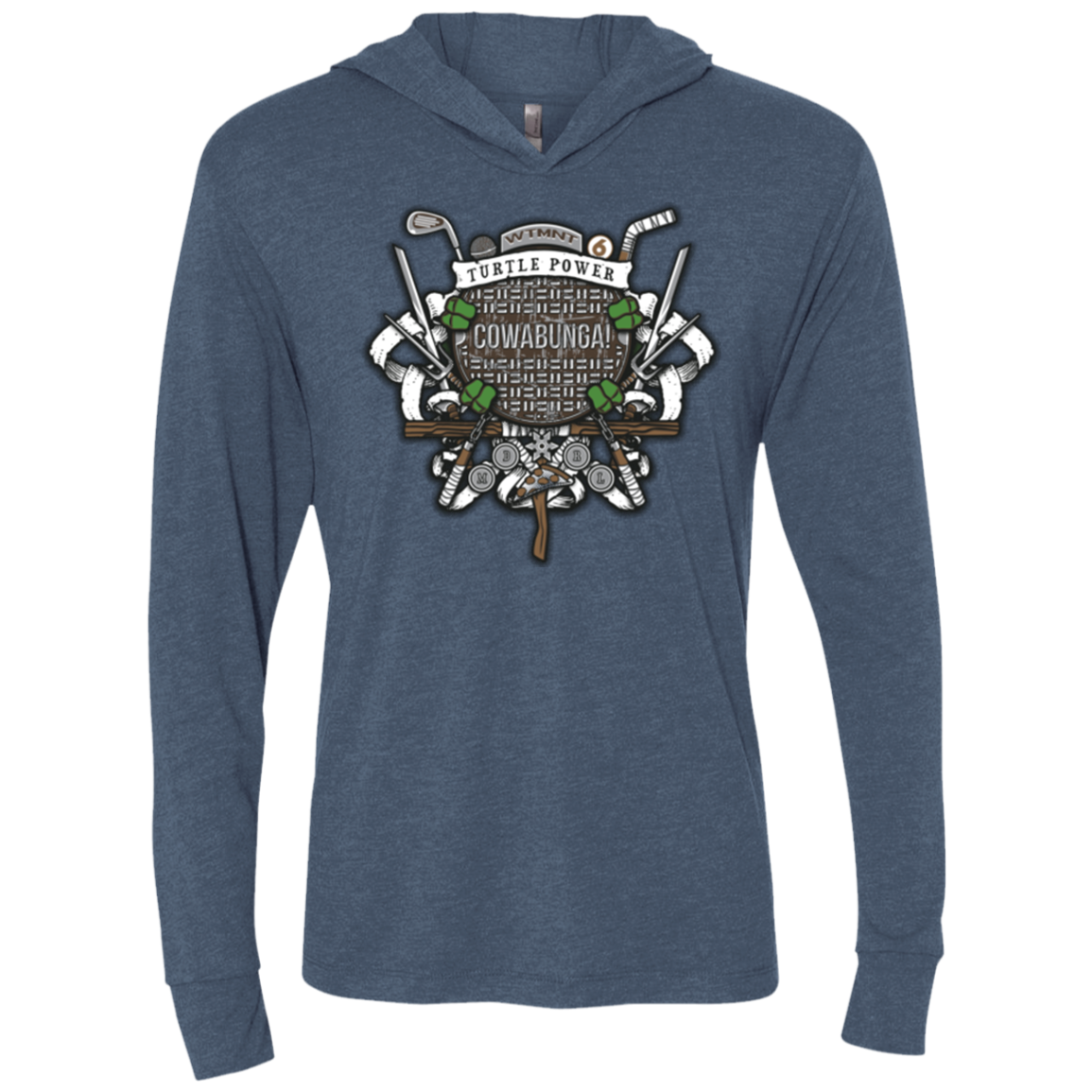Turtle Power! Triblend Long Sleeve Hoodie Tee