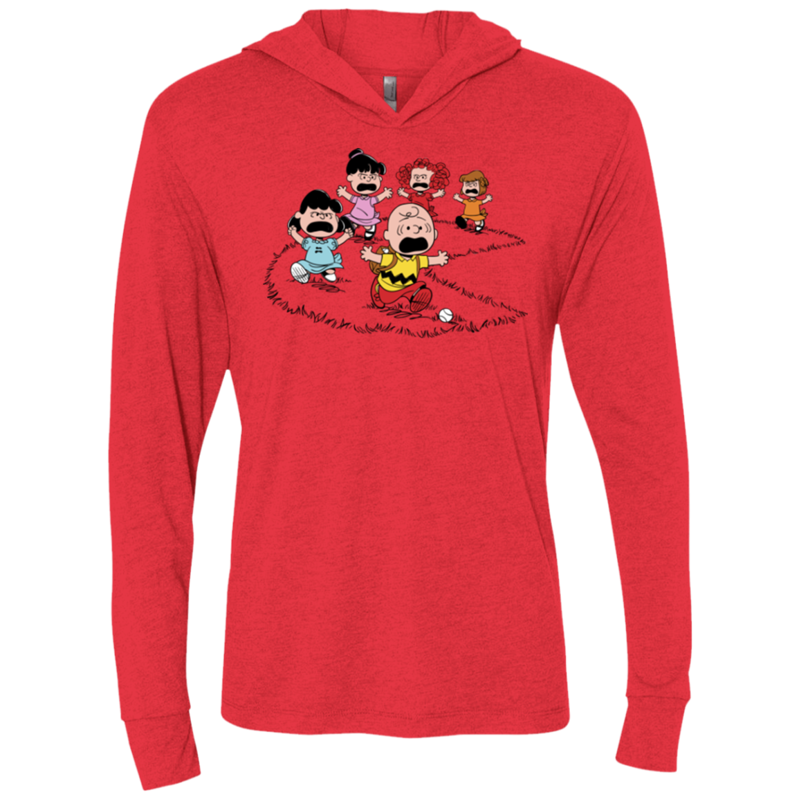 Charlie Pac Man Triblend Long Sleeve Hoodie Tee