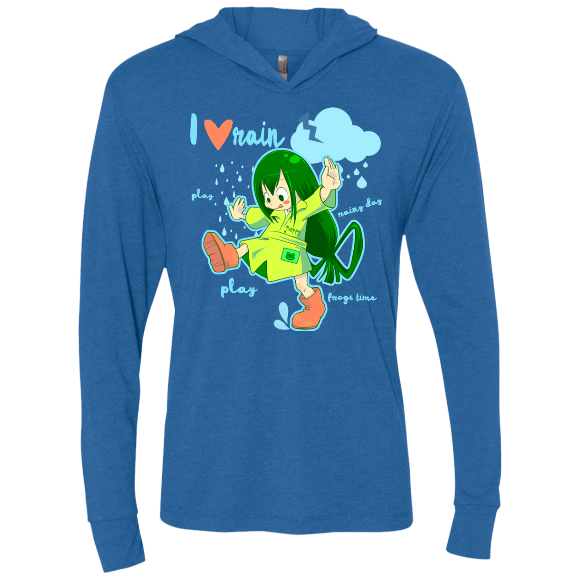 Rainy Day Triblend Long Sleeve Hoodie Tee