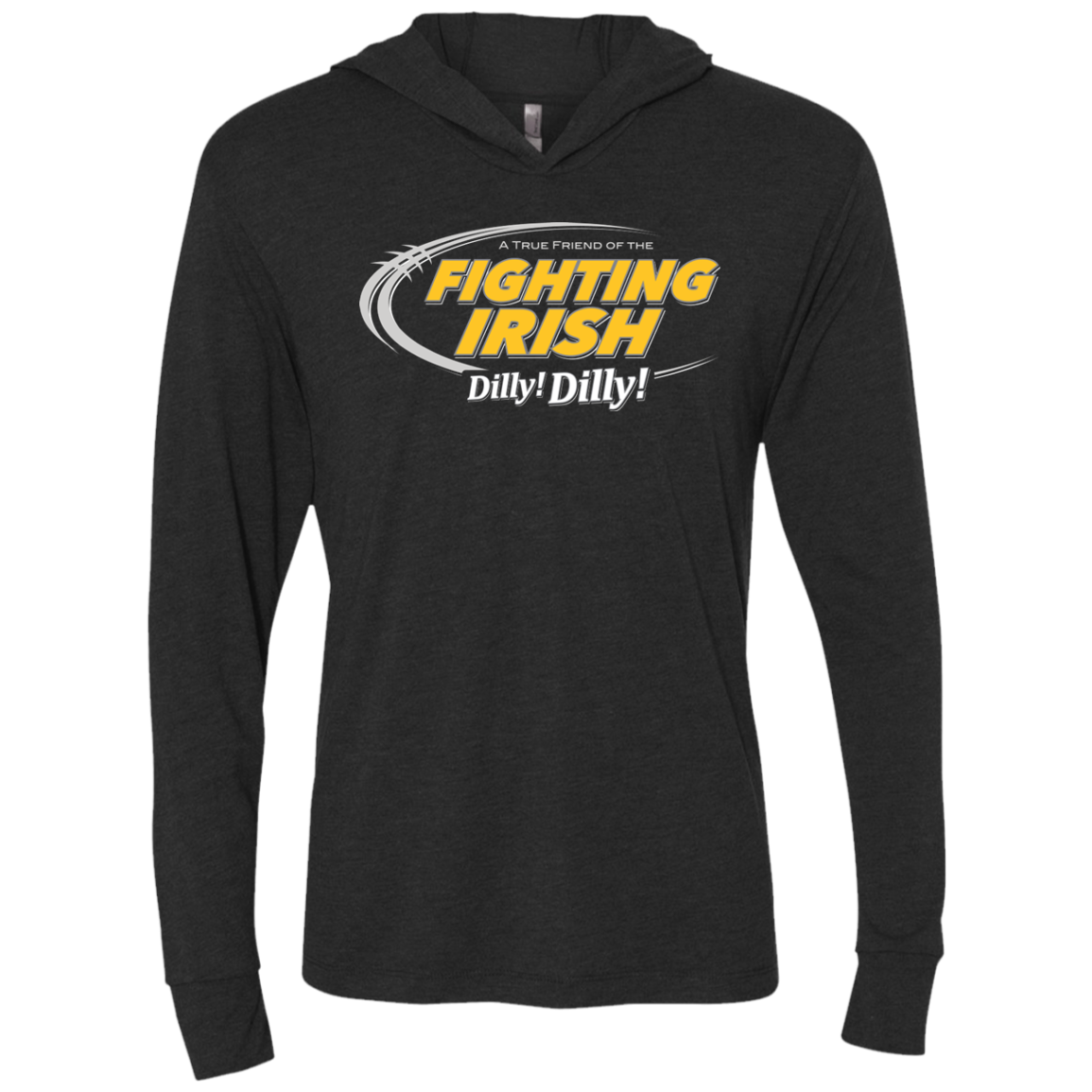 Notre Dame Dilly Dilly Triblend Long Sleeve Hoodie Tee