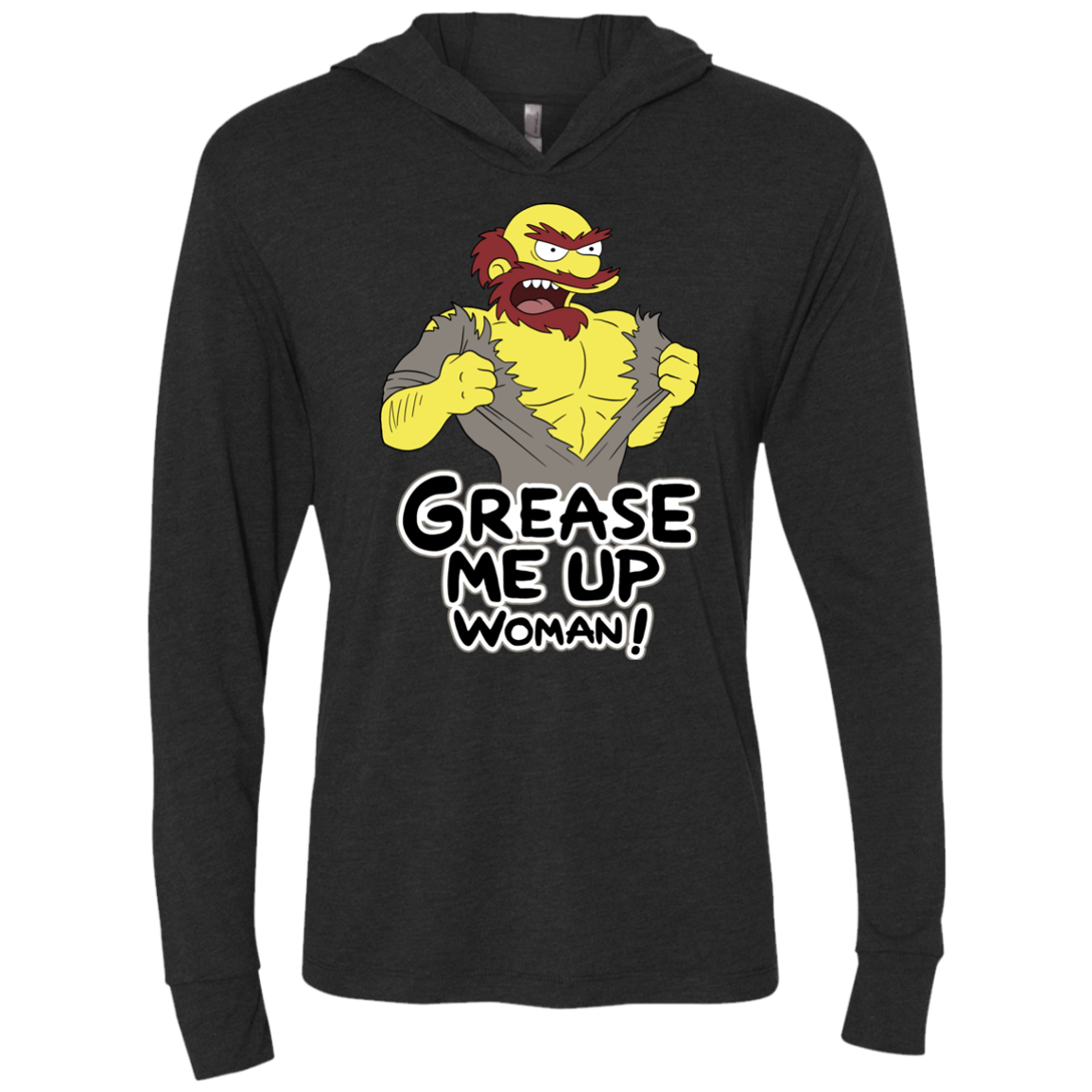 Grease Me Up Triblend Long Sleeve Hoodie Tee