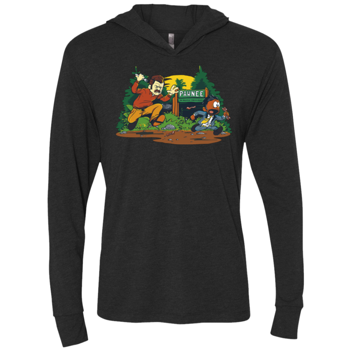 Ron & Tom Triblend Long Sleeve Hoodie Tee