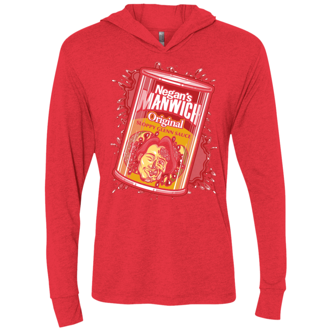 Negans Manwich Triblend Long Sleeve Hoodie Tee