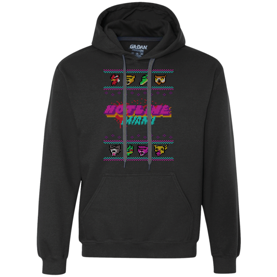 Christmas Sweater Hotline Miami Premium Fleece Hoodie