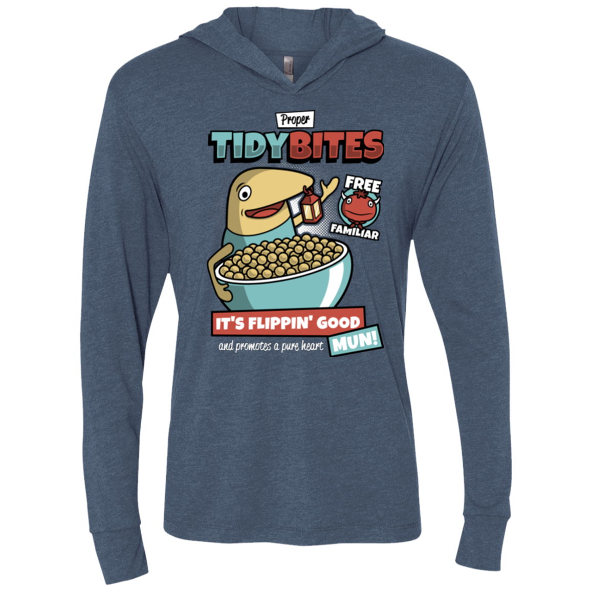PROPER TIDY BITES Triblend Long Sleeve Hoodie Tee