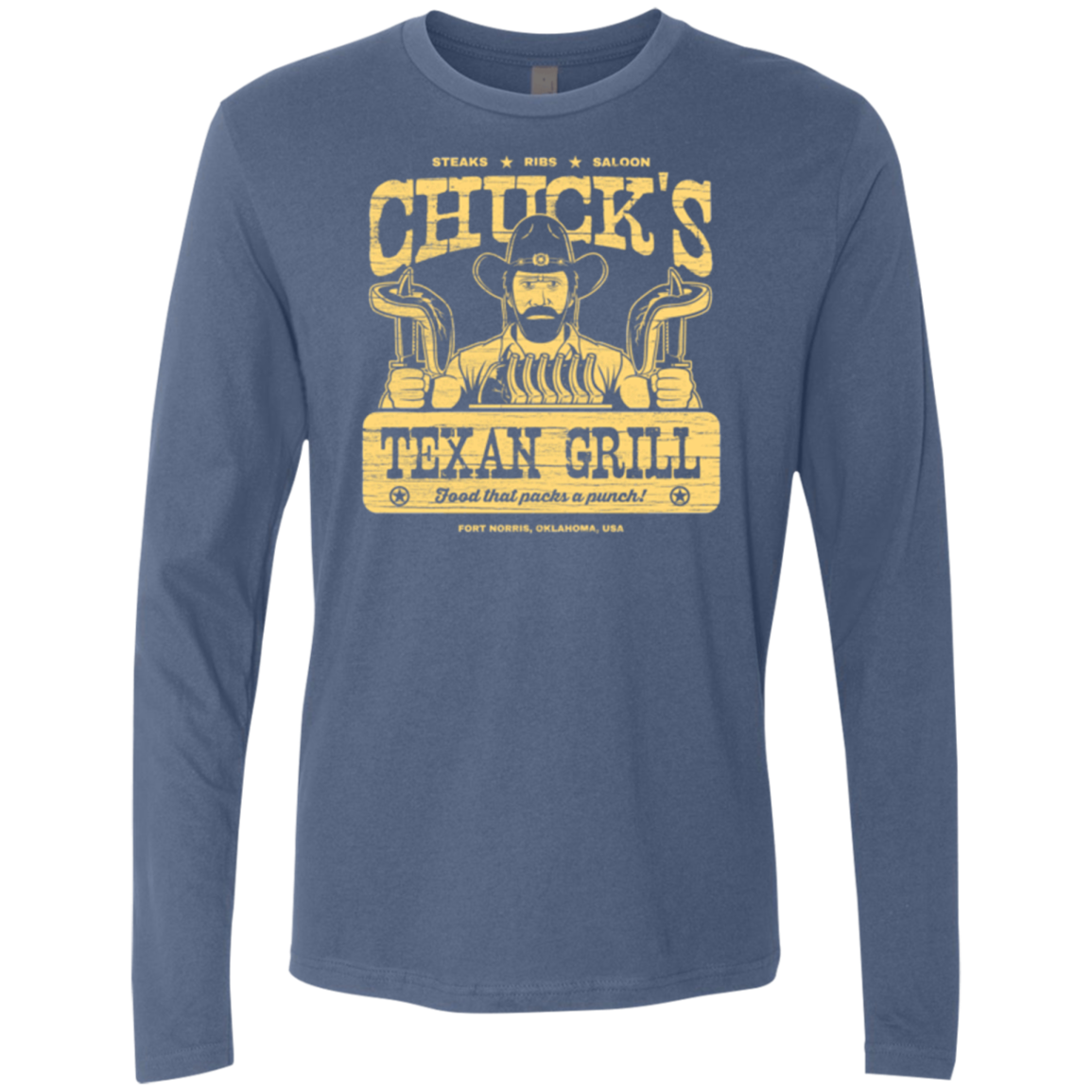 Chucks Texan Grill Men's Premium Long Sleeve