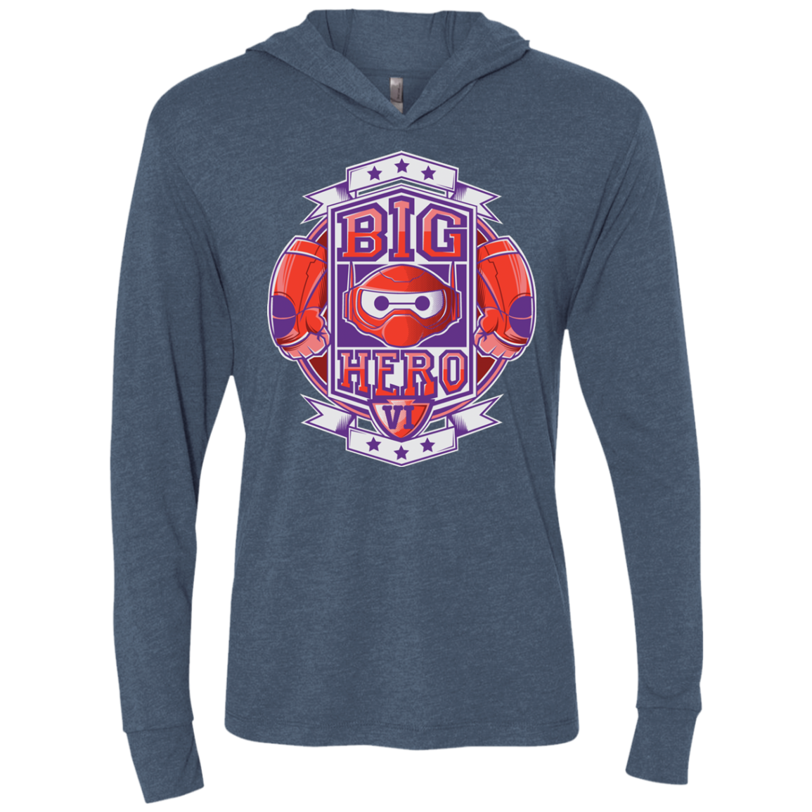 BIG HERO VI BOXING Triblend Long Sleeve Hoodie Tee