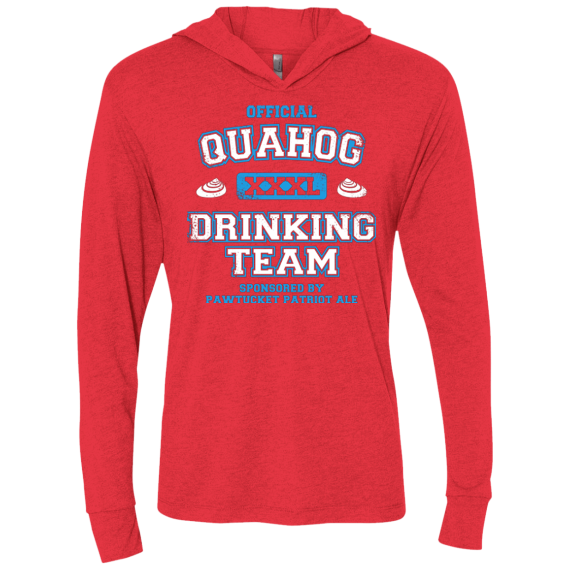 Quahog Drinking Team Triblend Long Sleeve Hoodie Tee