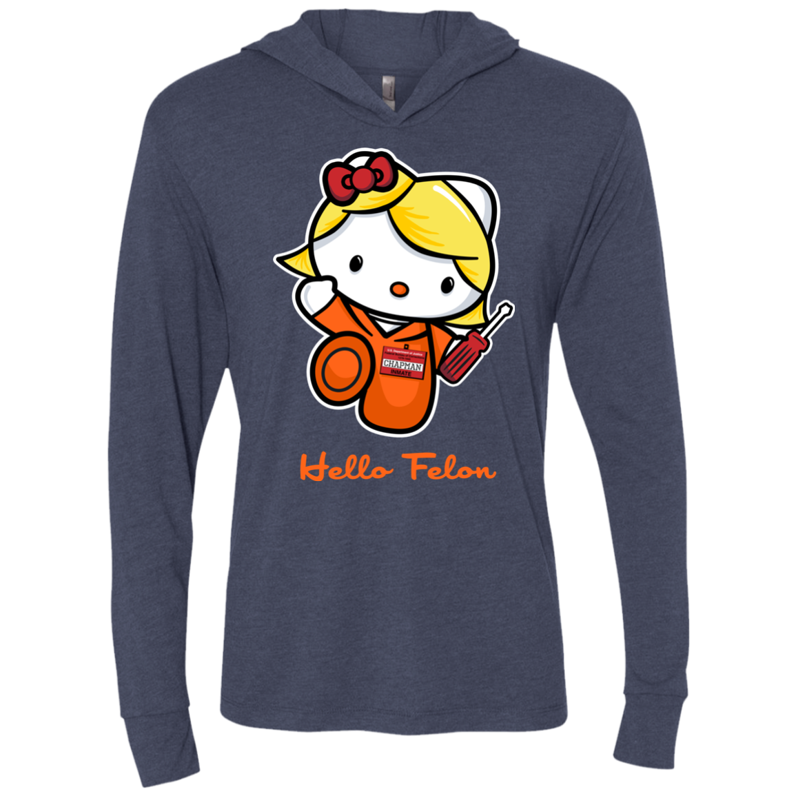 Orange is the New Cat Triblend Long Sleeve Hoodie Tee
