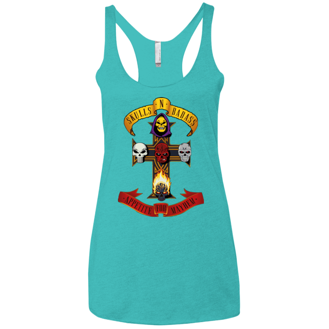 Skull And Badass Women's Triblend Racerback Tank