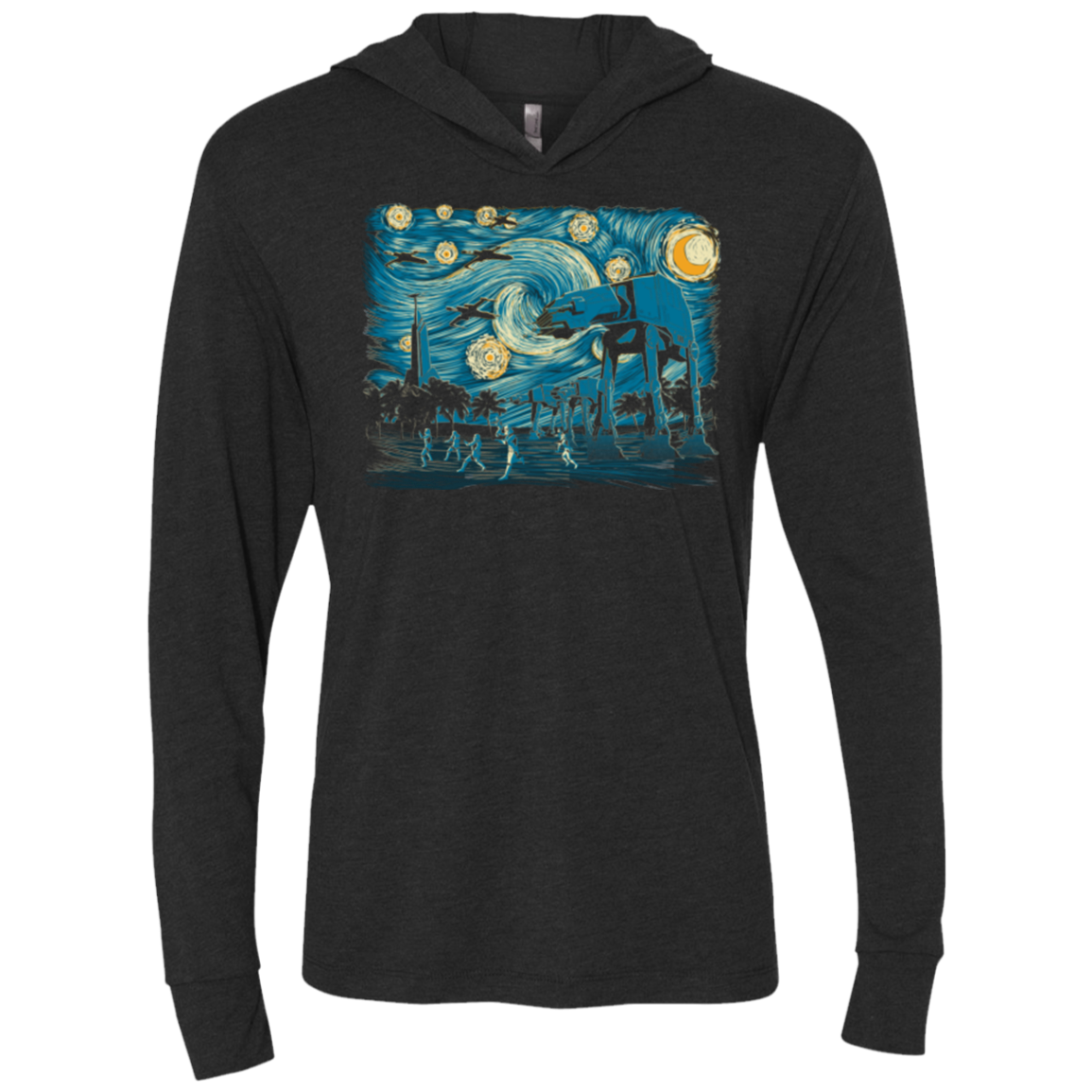 Starry Scarif Triblend Long Sleeve Hoodie Tee