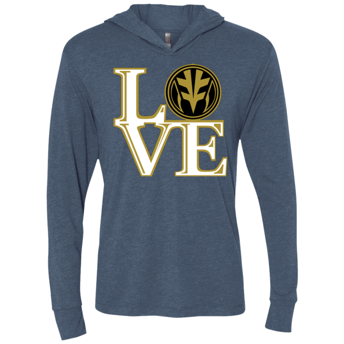 White Ranger LOVE Triblend Long Sleeve Hoodie Tee