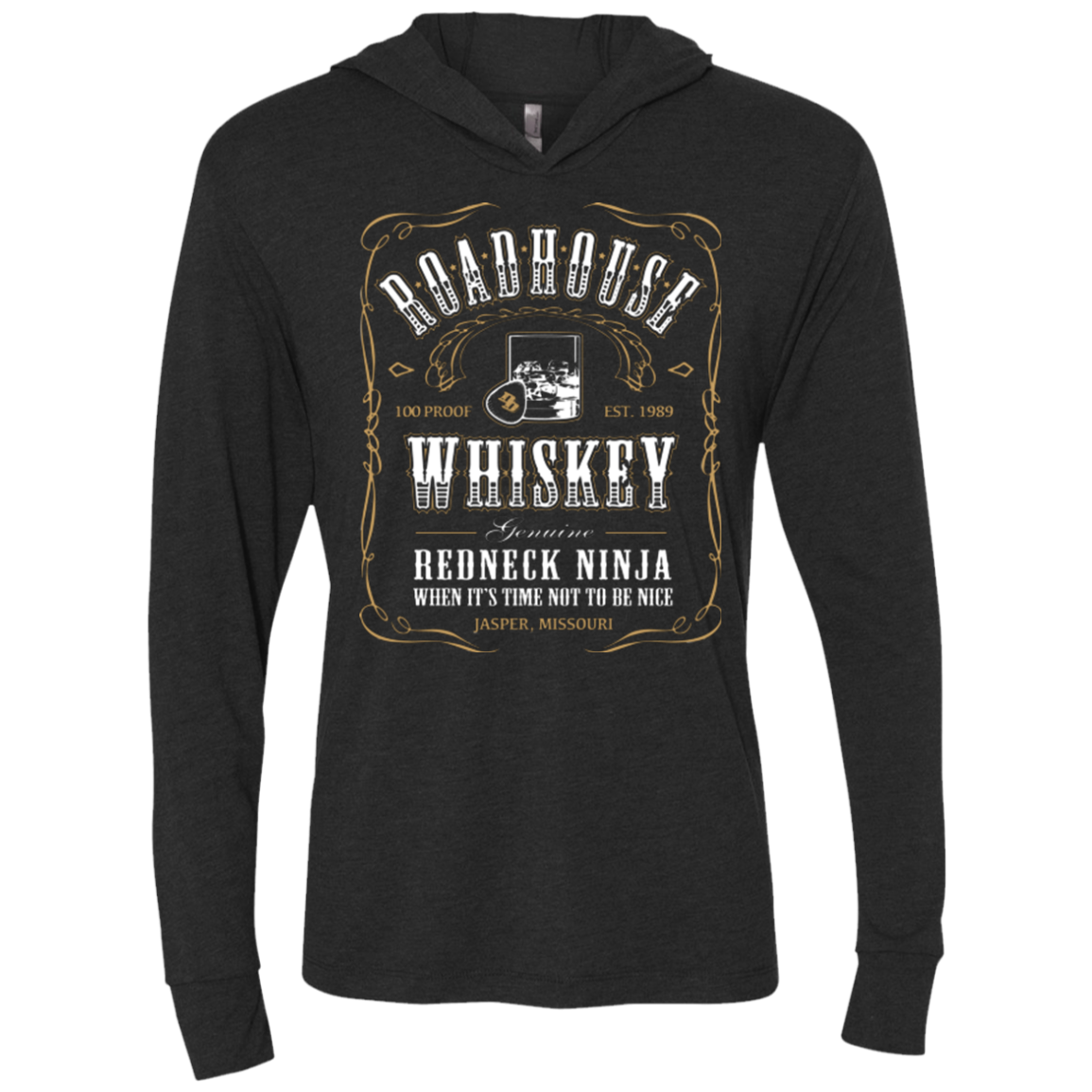 Road House Whiskey Triblend Long Sleeve Hoodie Tee