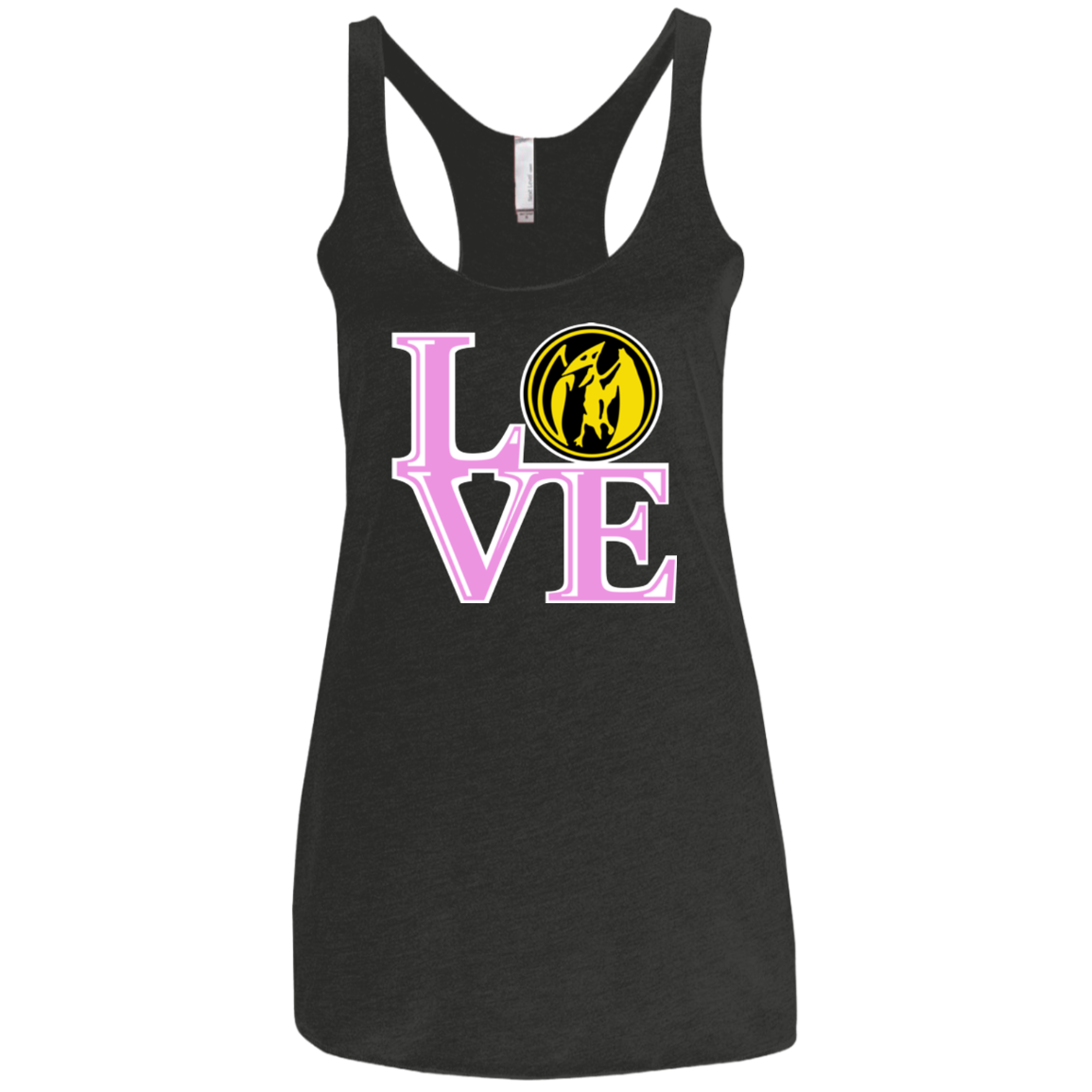 Pink Ranger LOVE Women's Triblend Racerback Tank