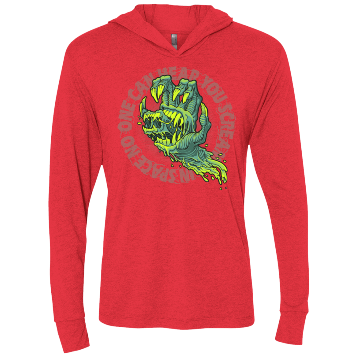 The Hand That Feeds Triblend Long Sleeve Hoodie Tee