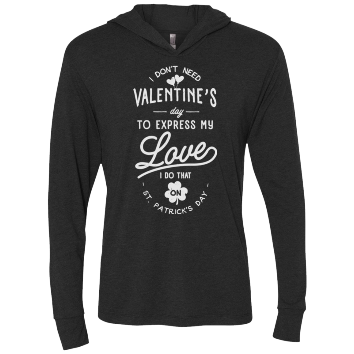 Valentine's Day Triblend Long Sleeve Hoodie Tee