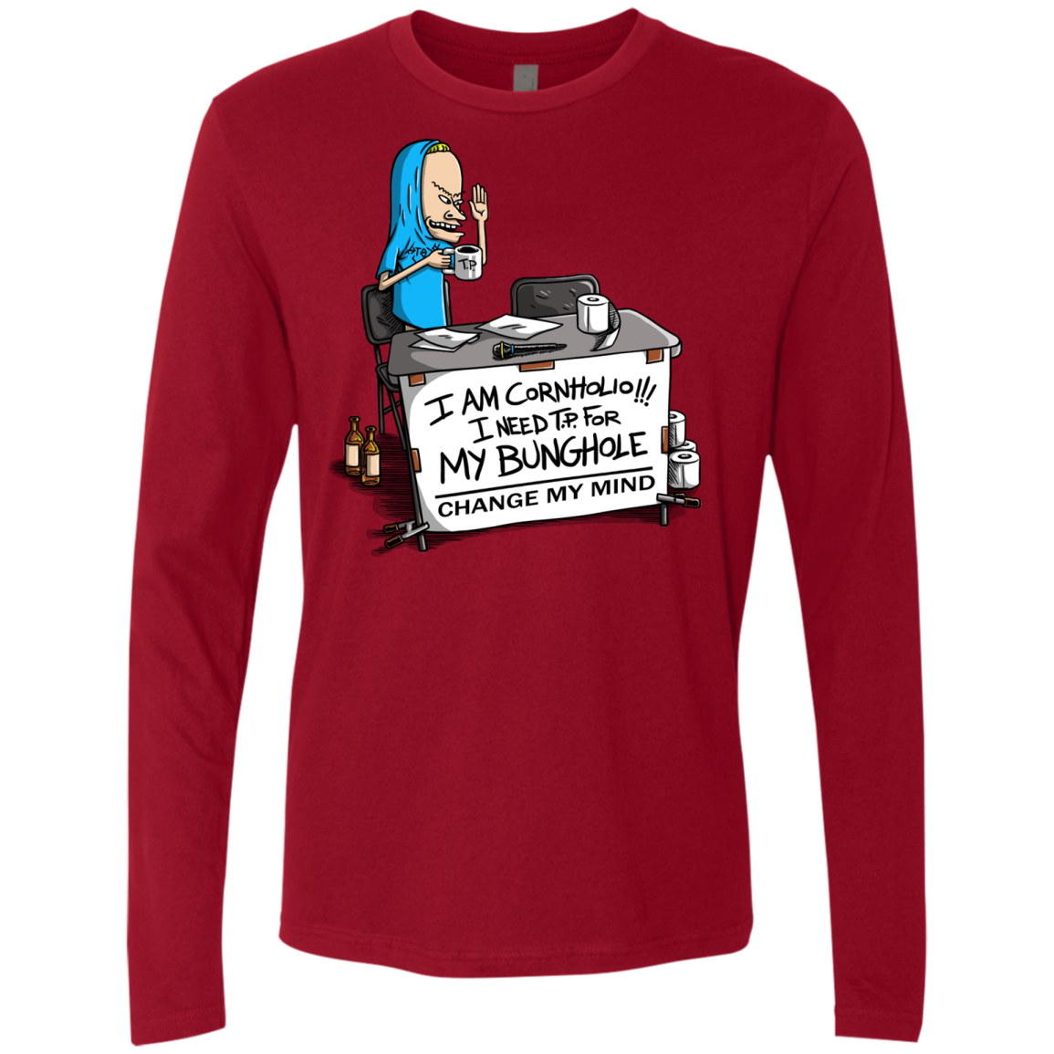 Beavis Change My Mind Men's Premium Long Sleeve