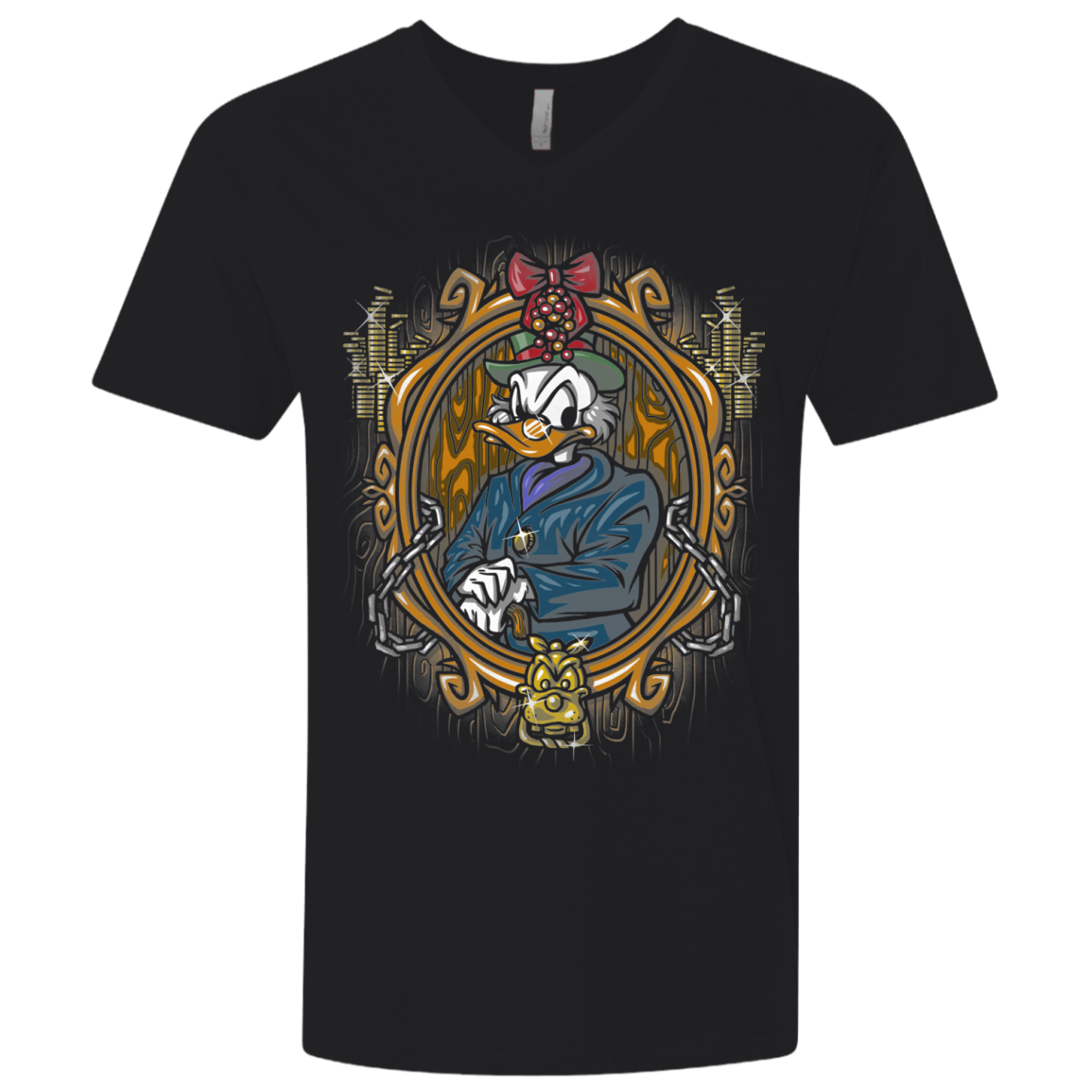 Mickeys Christmas Carol Scrooge Men's Premium V-Neck