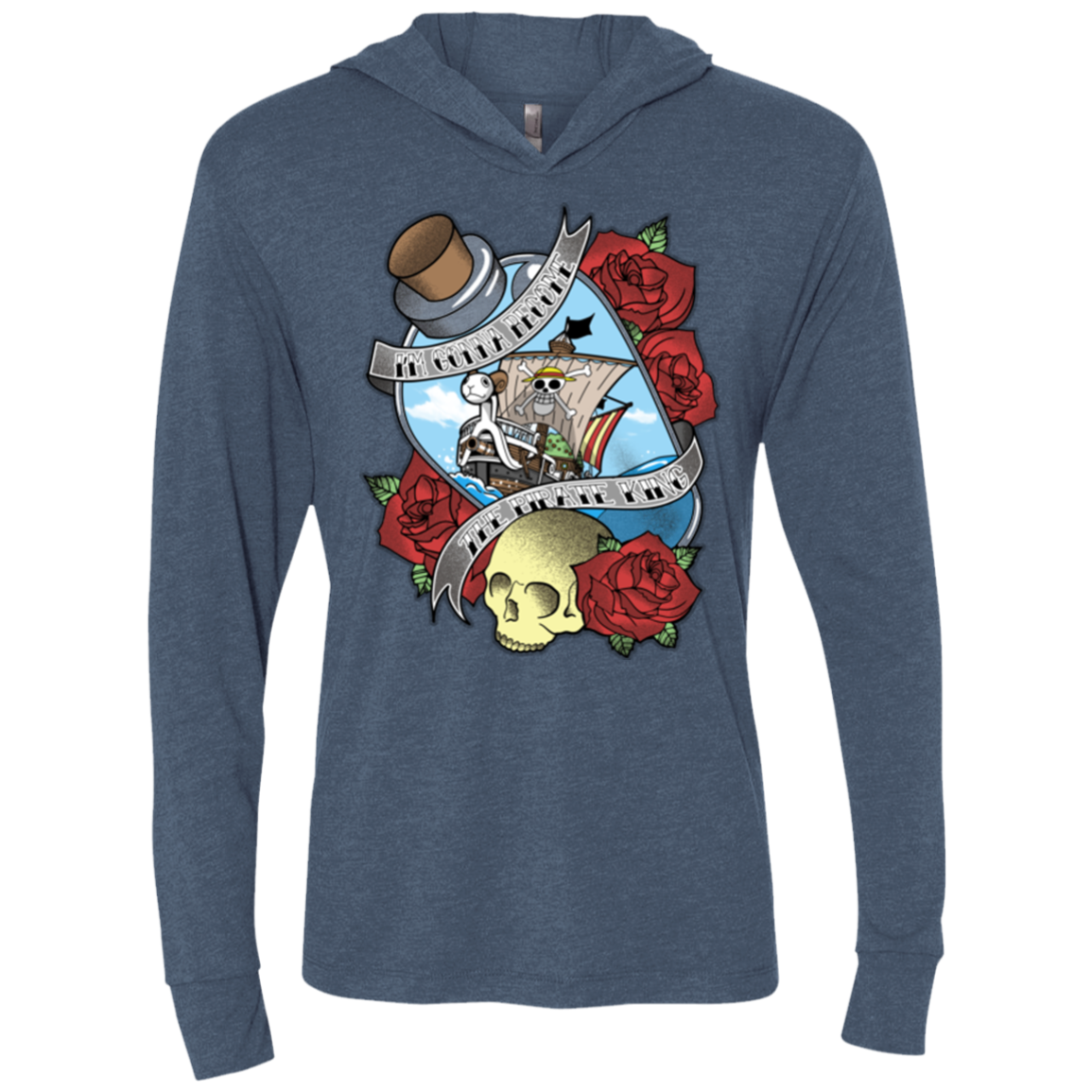 The Pirate King Triblend Long Sleeve Hoodie Tee