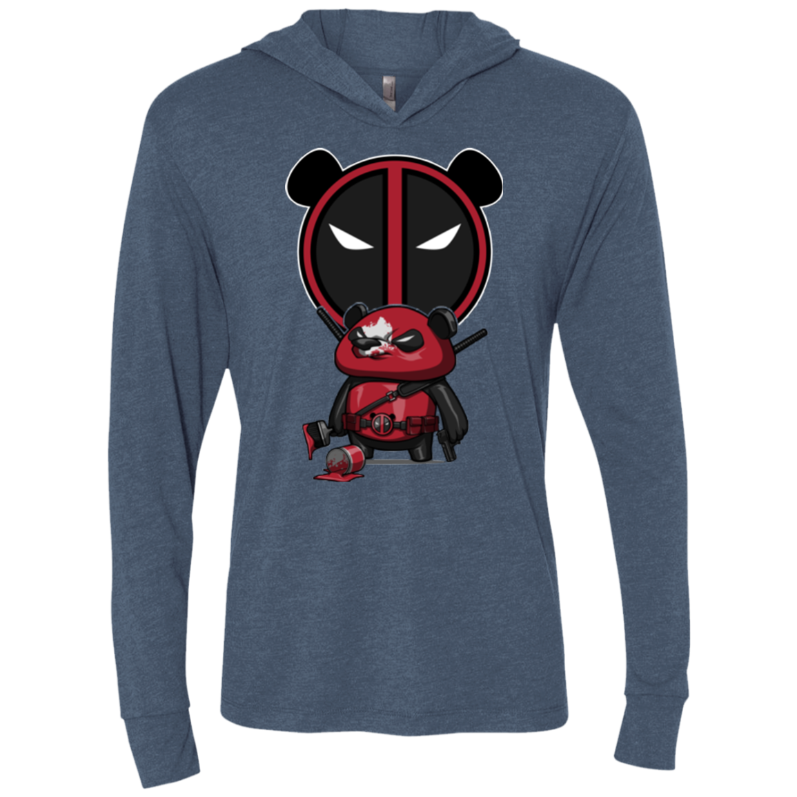 Bear Pool Triblend Long Sleeve Hoodie Tee