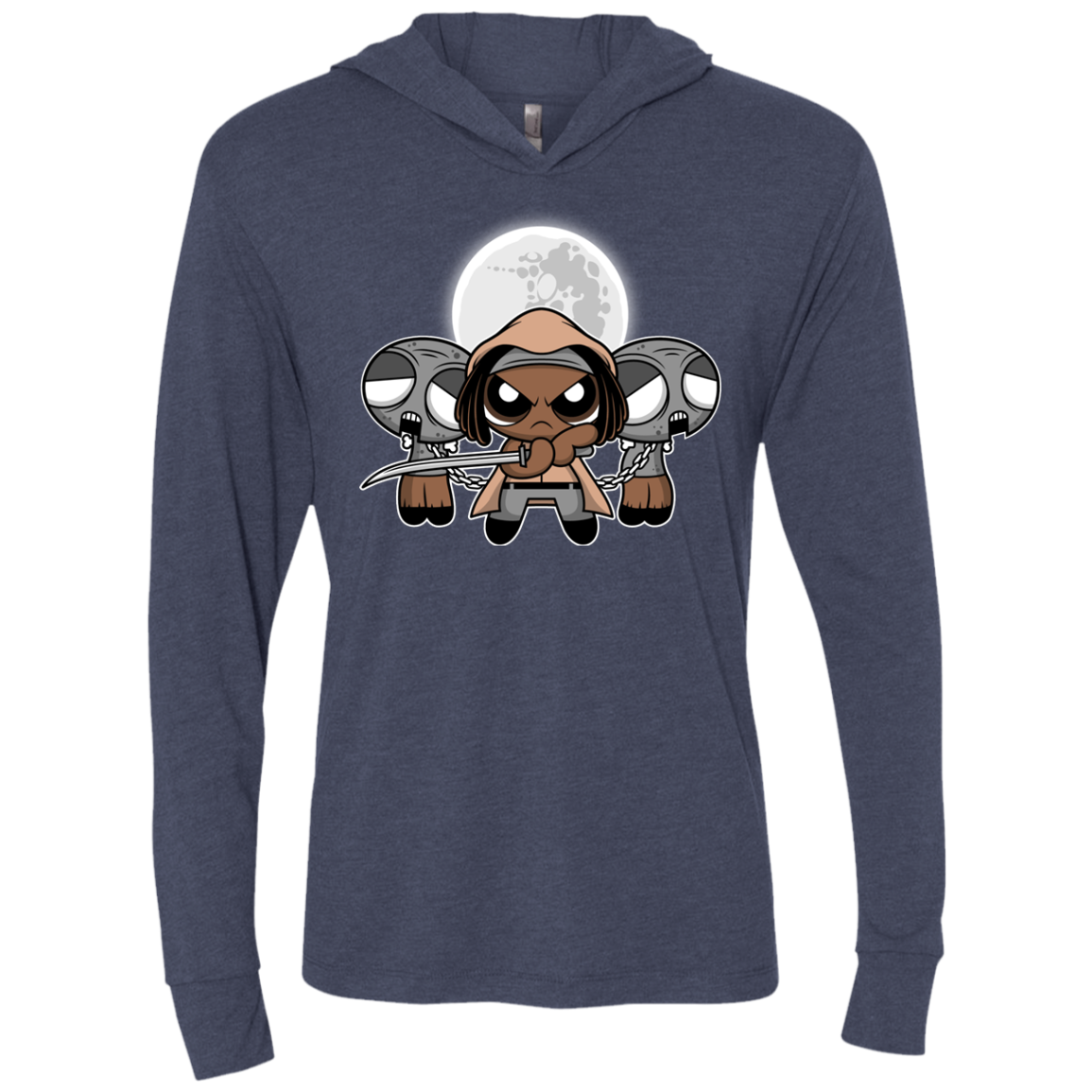 SHUFFLE AND SLICE AND NOT VERY NICE Triblend Long Sleeve Hoodie Tee