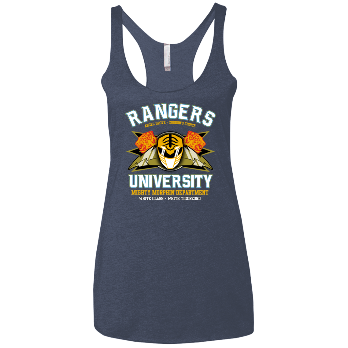 Rangers U White Ranger Women's Triblend Racerback Tank