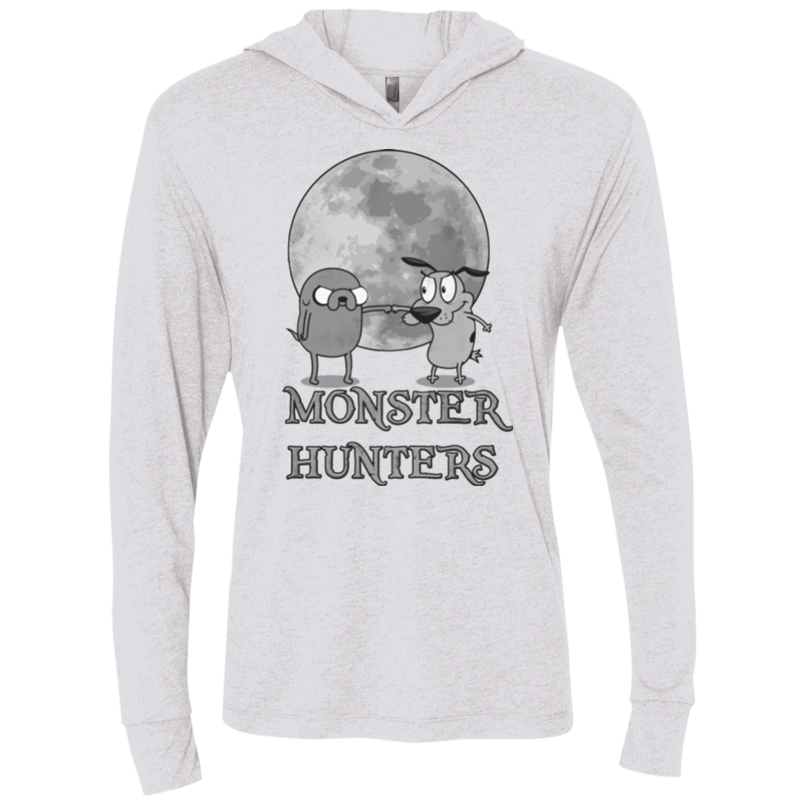 Monster Hunters Triblend Long Sleeve Hoodie Tee