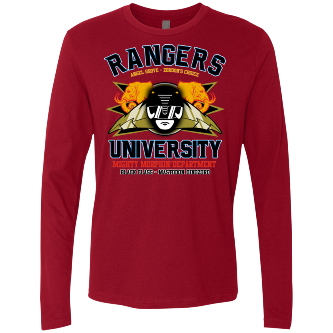 Rangers U Black Ranger Men's Premium Long Sleeve
