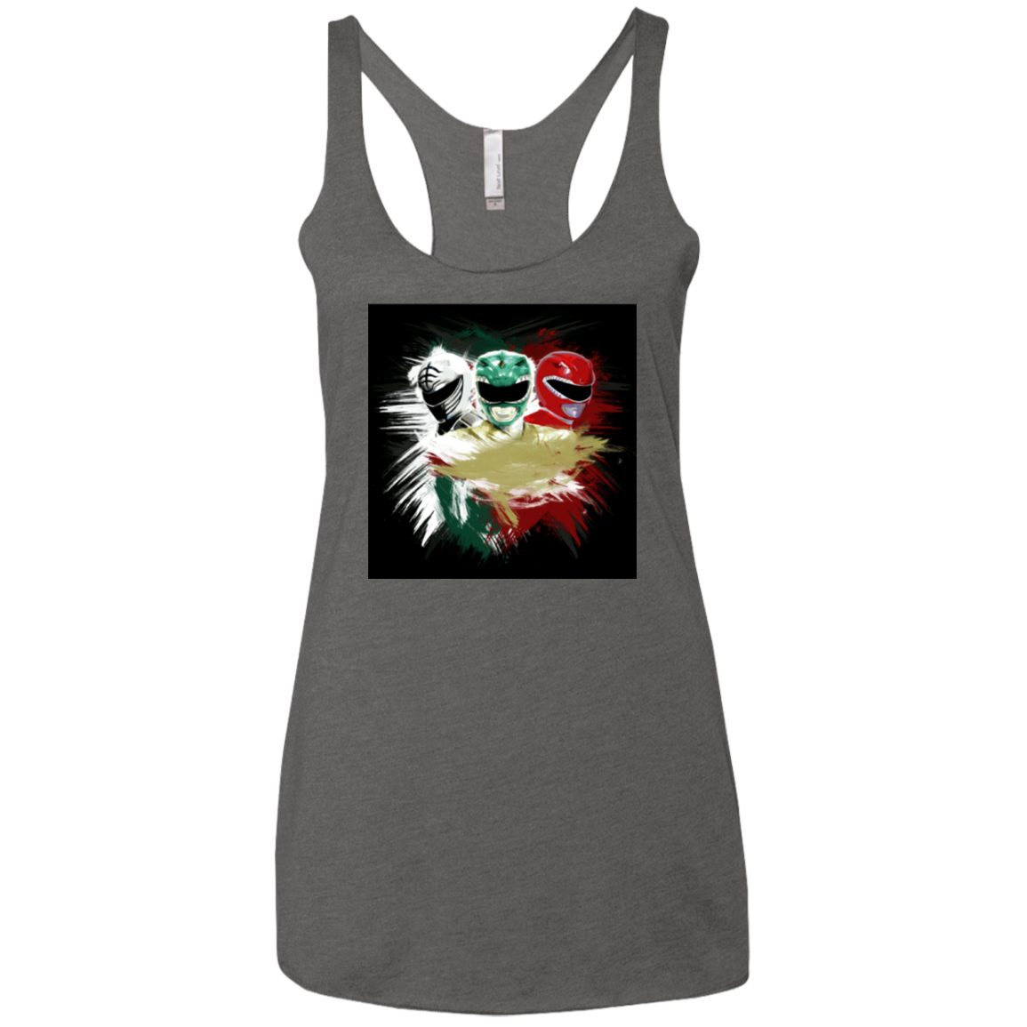 White Green Red Women's Triblend Racerback Tank