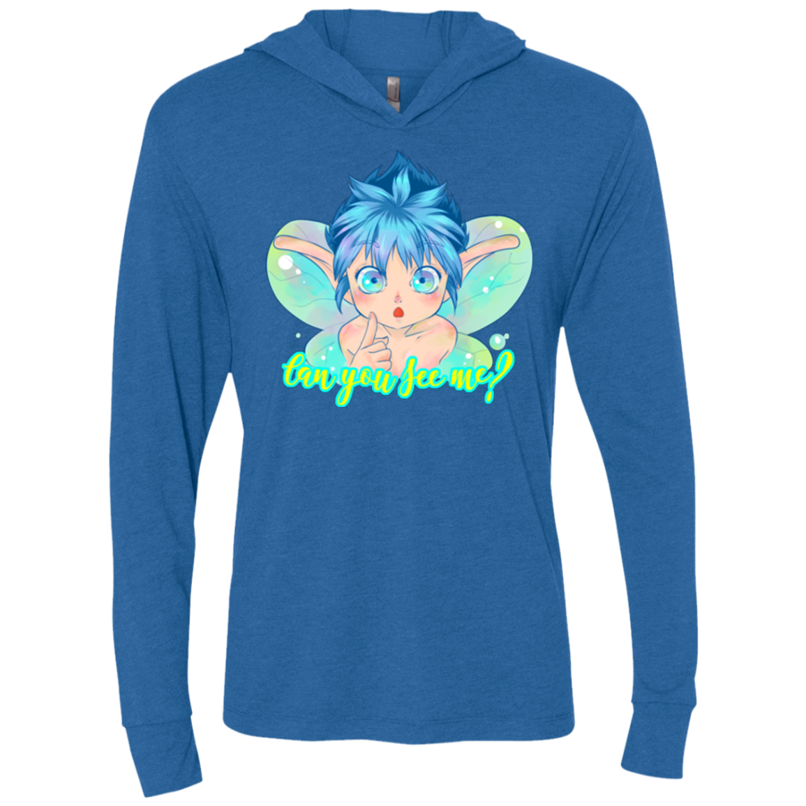 Can you see me Triblend Long Sleeve Hoodie Tee