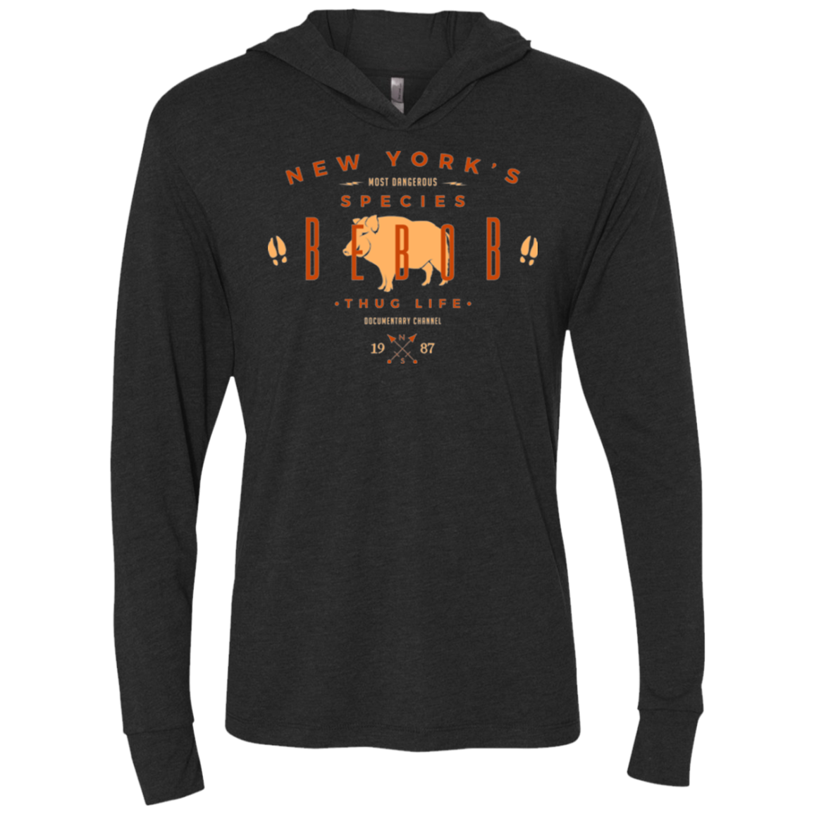 NY SPECIES - BEBOB Triblend Long Sleeve Hoodie Tee