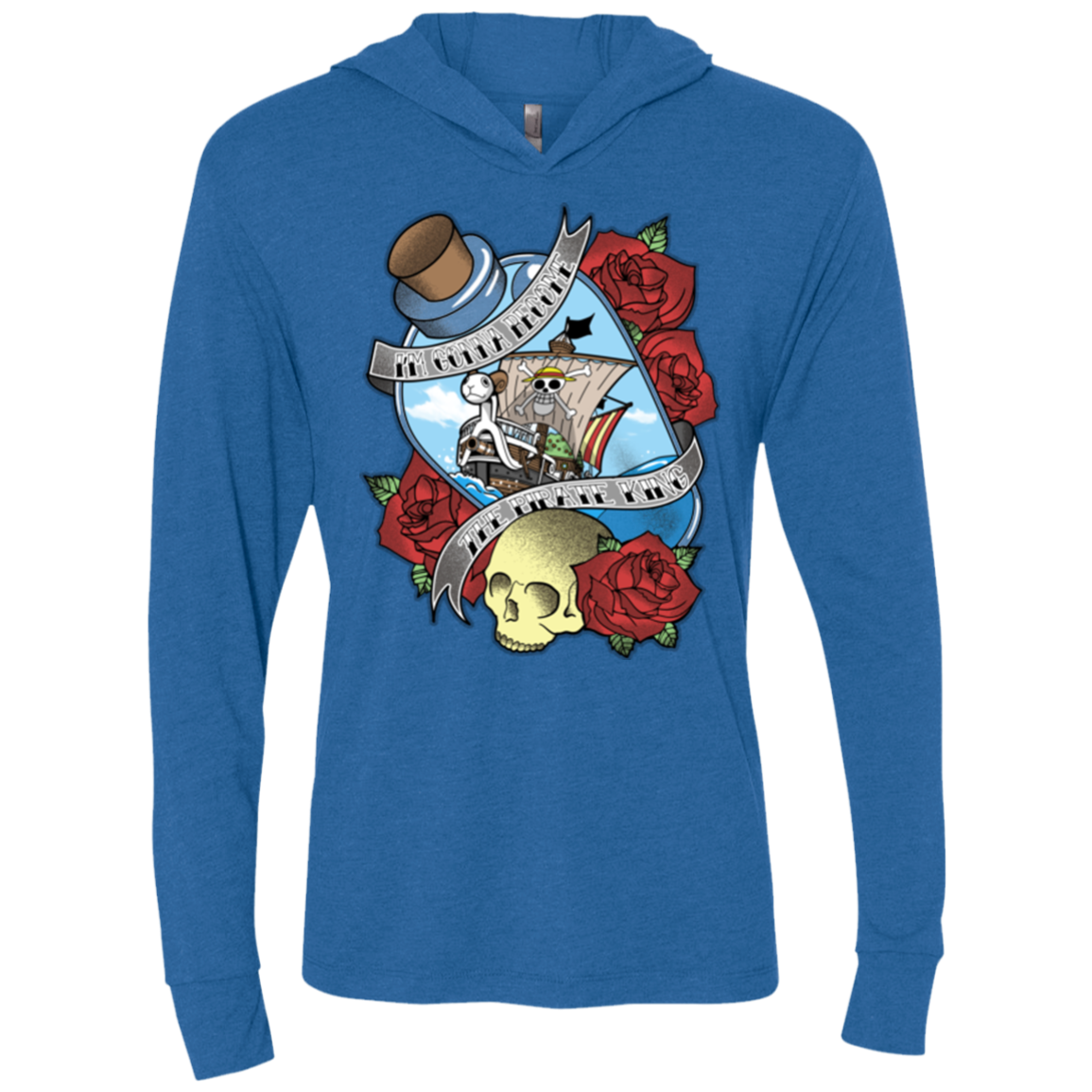 The Pirate King Triblend Long Sleeve Hoodie Tee