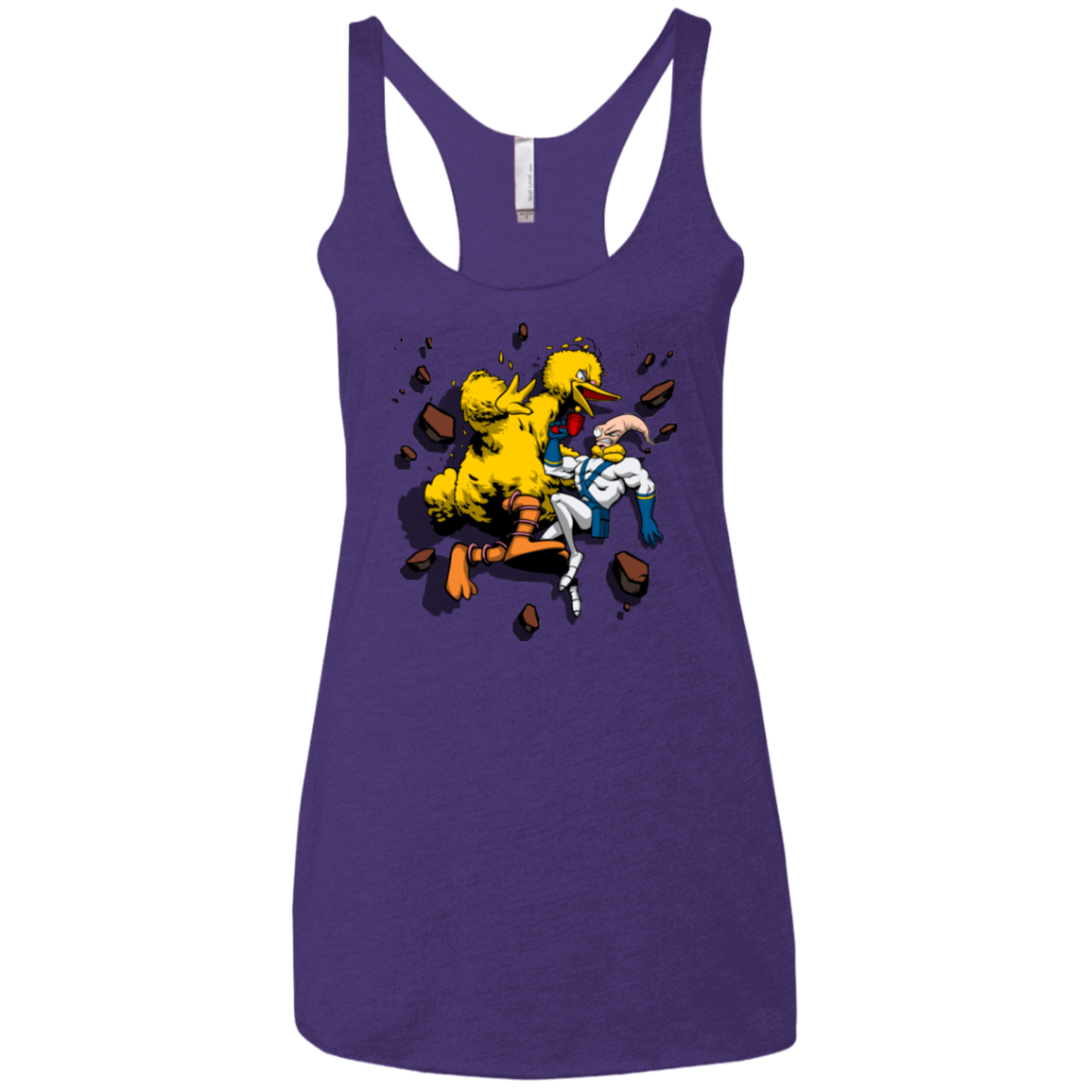 Big Bird and Worm Women's Triblend Racerback Tank