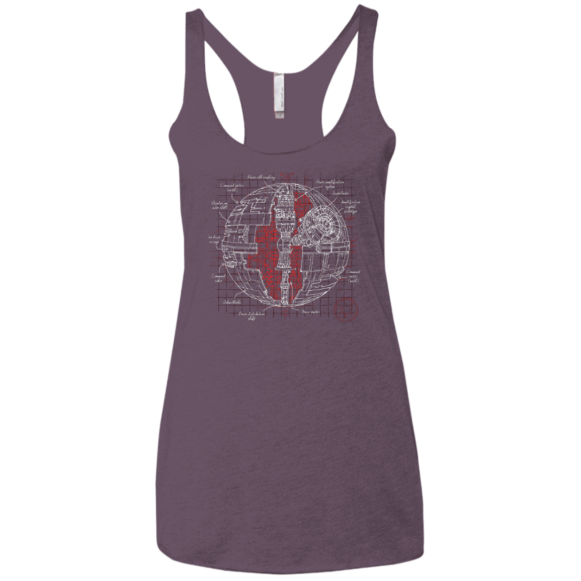 Death Star Plan Women's Triblend Racerback Tank