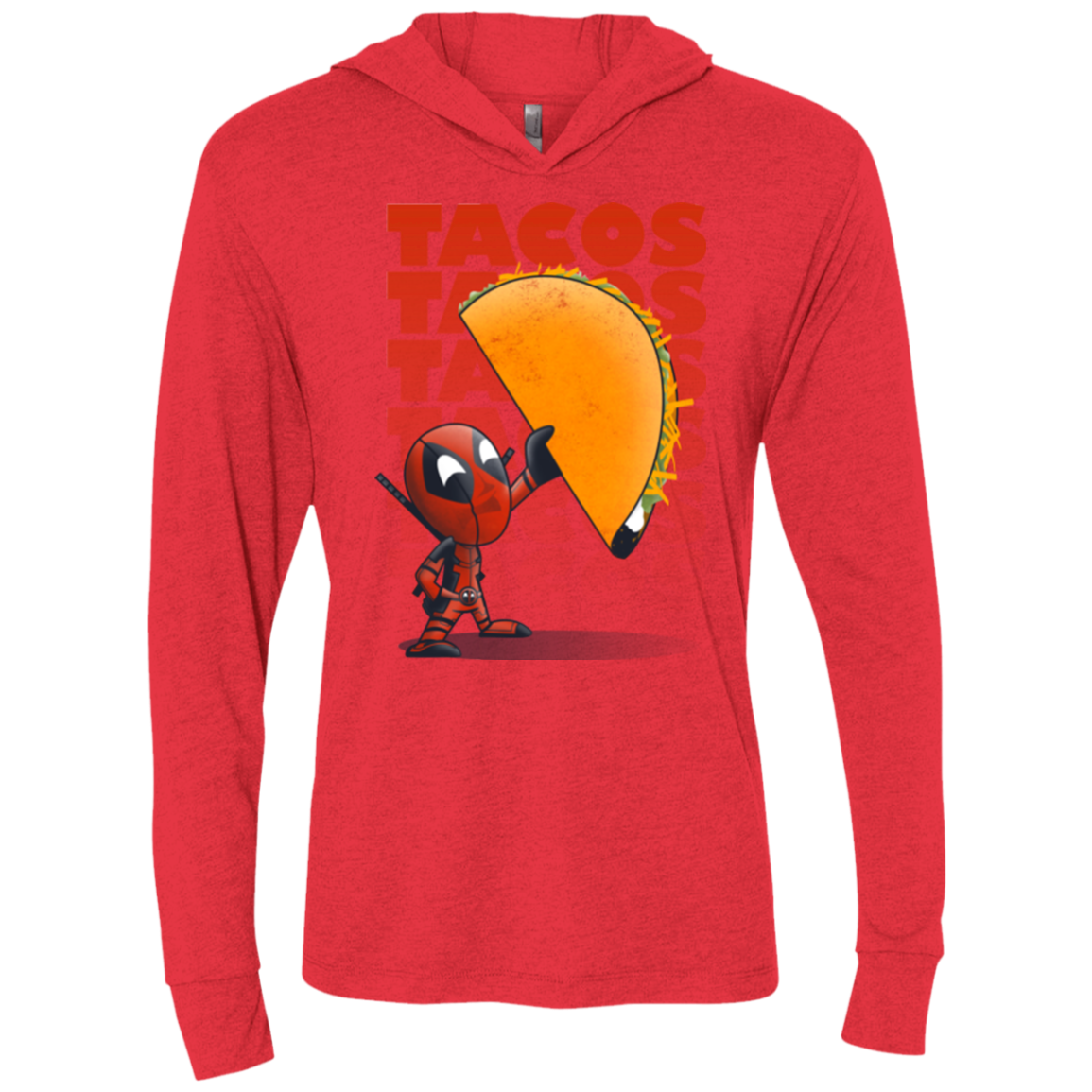 Tacos Triblend Long Sleeve Hoodie Tee